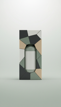 Estuche geométrico artesanal con botella