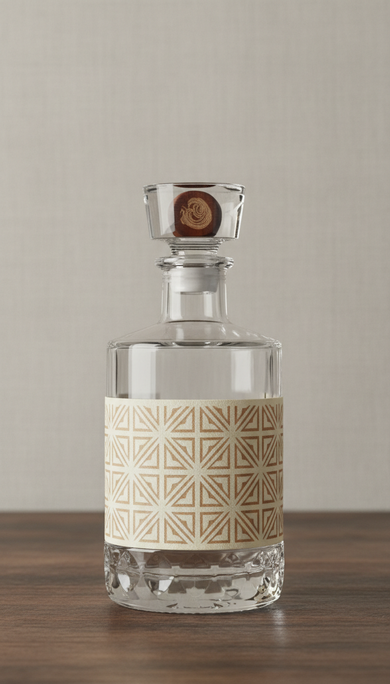 Limited edition artisanal gin in a glass bottle
